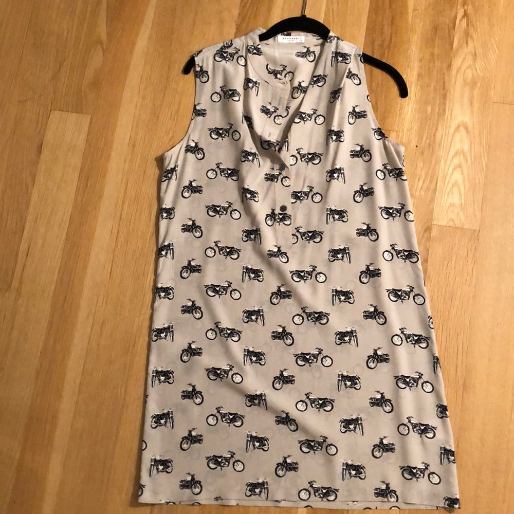 Equipment motorcycle sleeveless button down dress